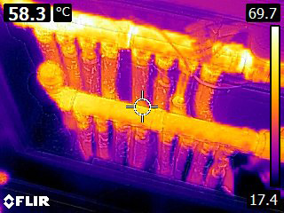 Ricerca perdita acqua impianto di riscaldamentodi acqua con termocamera