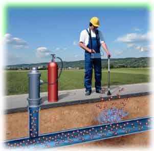 Ricerca perdita acqua con il metodo del gas tracciante a Pra 